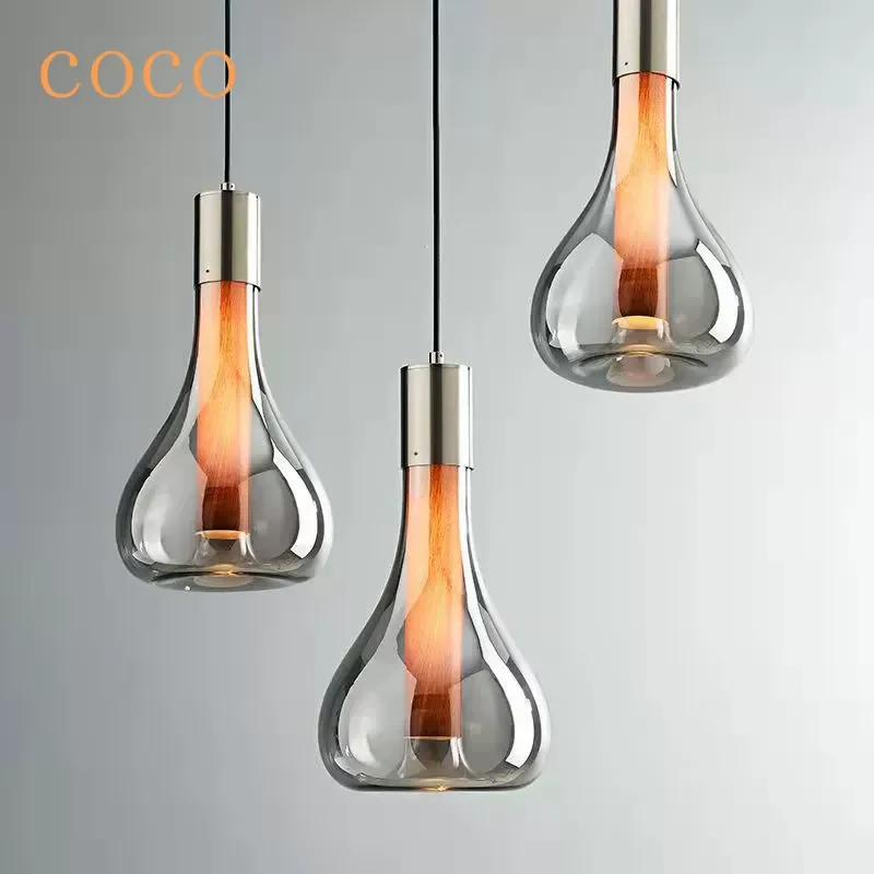Modern minimalist ceiling smoke grey glass gloss pendant light LED home interior decoration kitchen bar counter bar lighting
Modern minimalist ceiling smoke grey glass gloss pendant light LED home interior decoration kitchen bar counter bar lighting