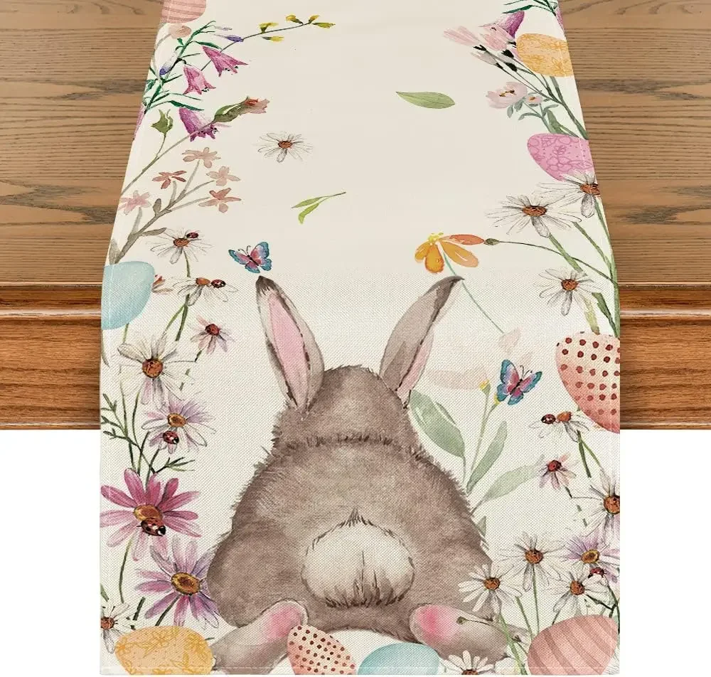 Watercolor Rabbit Eggs Easter Linen Table Runner Spring Summer Seasonal Holiday Kitchen Dining Table Decor Holiday Party Decor
Watercolor Rabbit Eggs Easter Linen Table Runner Spring Summer Seasonal Holiday Kitchen Dining Table Decor Holiday Party Decor