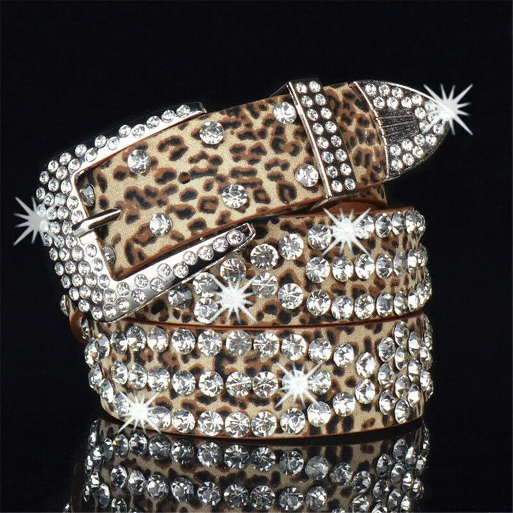 Women Adjustable Studded Rhinestone Belt PU Leather Bling Crystal Waistband
Women Adjustable Studded Rhinestone Belt PU Leather Bling Crystal Waistband