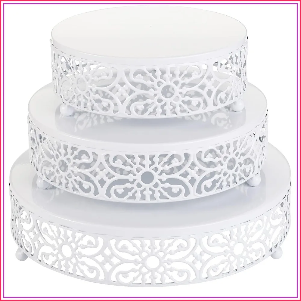 3-Tier Round Metal Cake Stand Set for Wedding, Birthday, Party Dessert Display
3-Tier Round Metal Cake Stand Set for Wedding, Birthday, Party Dessert Display