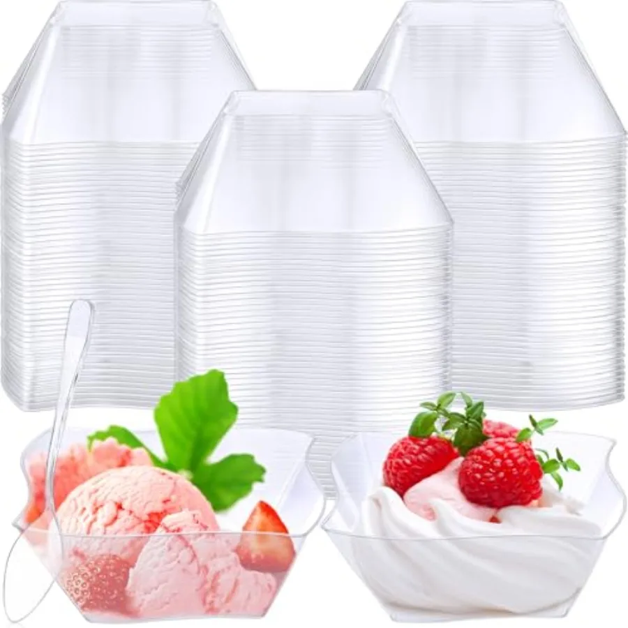 200 Sets 5 oz Plastic Dessert Bowls Disposable Mini Dessert Cups with Spoons Appetizer Plates for Birthday Weddings Party Famil
200 Sets 5 oz Plastic Dessert Bowls Disposable Mini Dessert Cups with Spoons Appetizer Plates for Birthday Weddings Party Famil