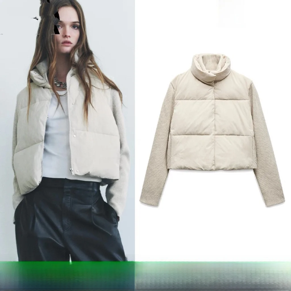 Warm Cotton Jacket Short Padded Coat Long Sleeve Splicing Design Autumn Winter Women's Outerwear Fashion Commute Style Zipper
Warm Cotton Jacket Short Padded Coat Long Sleeve Splicing Design Autumn Winter Women's Outerwear Fashion Commute Style Zipper