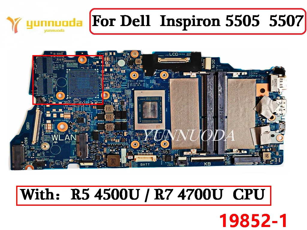 19852-1 для Dell Inspiron 5505 5507, материнская плата для ноутбука с процессором R5 R7 DDR4 CN-0YX59Y 0YX59Y, 100% протестировано, хорошо
19852-1 для Dell Inspiron 5505 5507, материнская плата для ноутбука с процессором R5 R7 DDR4 CN-0YX59Y 0YX59Y, 100% протестировано, хорошо