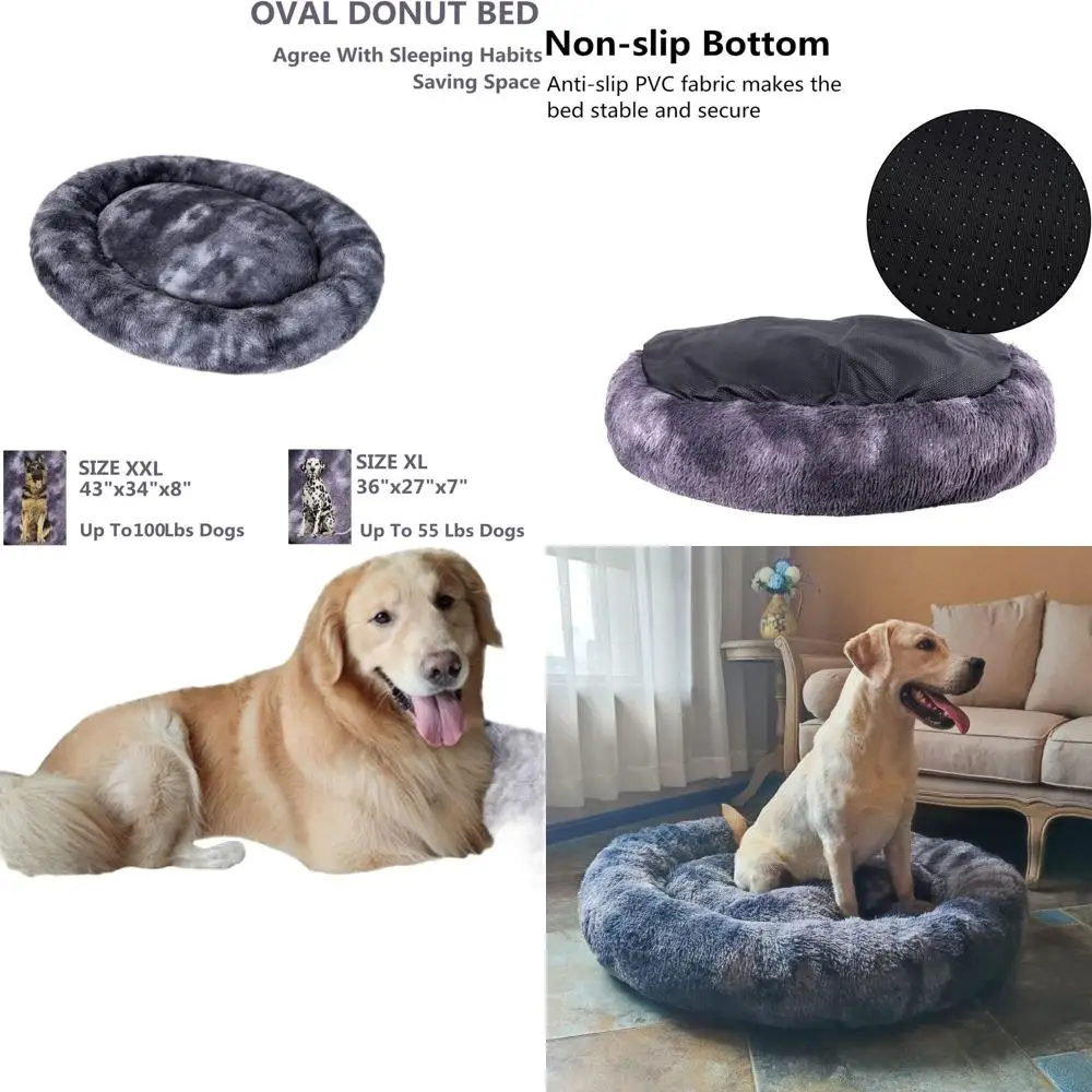 XXL Grey Oval Cuddler Dog Bed with Washable Shag Faux Fur, Suitable for Medium to Large Dogs (43x34x8), 2021 Model
XXL Grey Oval Cuddler Dog Bed with Washable Shag Faux Fur, Suitable for Medium to Large Dogs (43x34x8), 2021 Model
