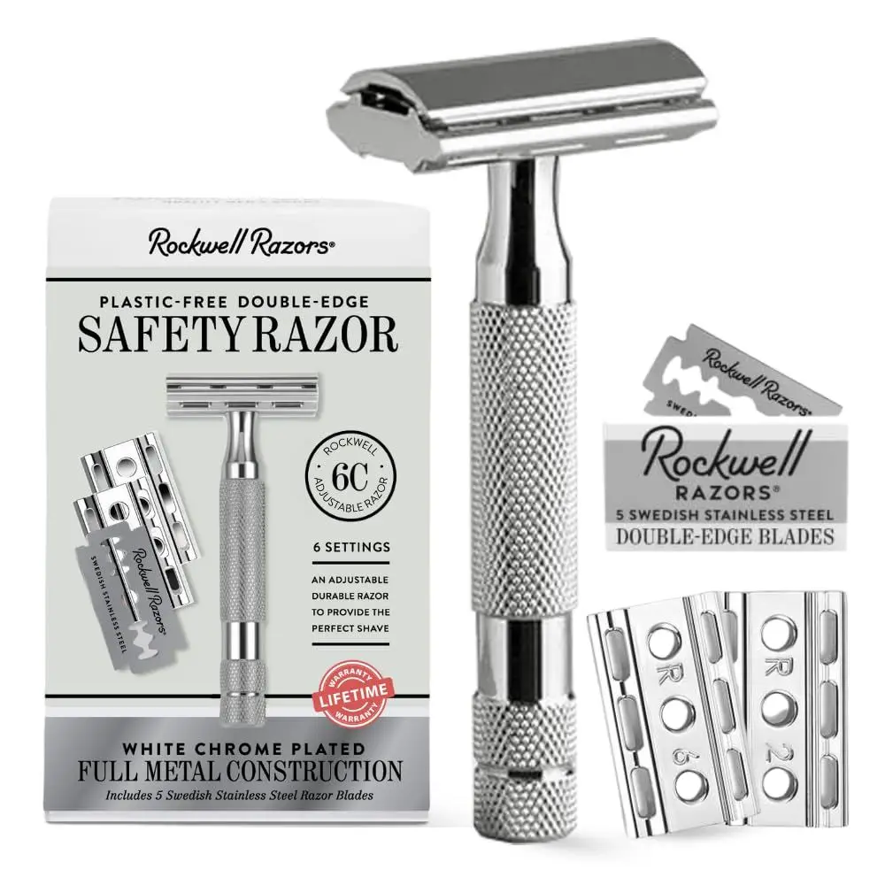 6-Blade Chrome Razor for Sensitive Skin: 6 Settings, Reduces Burn, Recyclable Blades, Unisex
6-Blade Chrome Razor for Sensitive Skin: 6 Settings, Reduces Burn, Recyclable Blades, Unisex