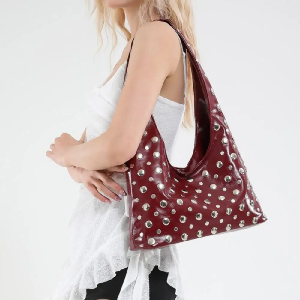 Trendy Metal Stud Rivet Shoulder Bag Spicy Girl Punk Style Y2k Underarm Bag Handbag Sweet Cool Underarm Bag Daily
Trendy Metal Stud Rivet Shoulder Bag Spicy Girl Punk Style Y2k Underarm Bag Handbag Sweet Cool Underarm Bag Daily