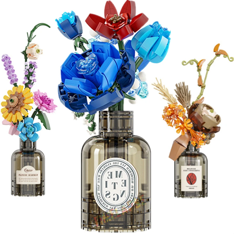 DIY MOC Potted Blue Rose Sunflower Vase Dried Flowers Bonsai Gardens Romantic Building Blocks Model Bricks Kids Sets Kits Toys
DIY MOC Potted Blue Rose Sunflower Vase Dried Flowers Bonsai Gardens Romantic Building Blocks Model Bricks Kids Sets Kits Toys