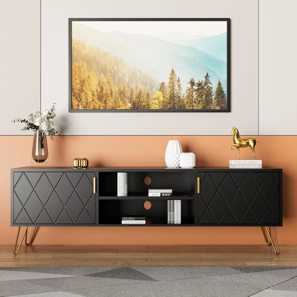 Wood TV Console Media Cabinet with 2 Storage Cabinet and Shelves Home TV Stand,Entertainment Center Media Console
Wood TV Console Media Cabinet with 2 Storage Cabinet and Shelves Home TV Stand,Entertainment Center Media Console