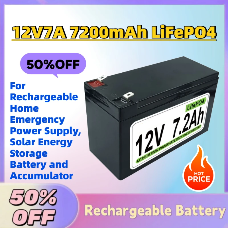 12V7A 7200mAh LiFePO4 Battery Packs for Rechargeable Home Emergency Power Supply, Solar Energy Storage Battery and Accumulator
12V7A 7200mAh LiFePO4 Battery Packs for Rechargeable Home Emergency Power Supply, Solar Energy Storage Battery and Accumulator