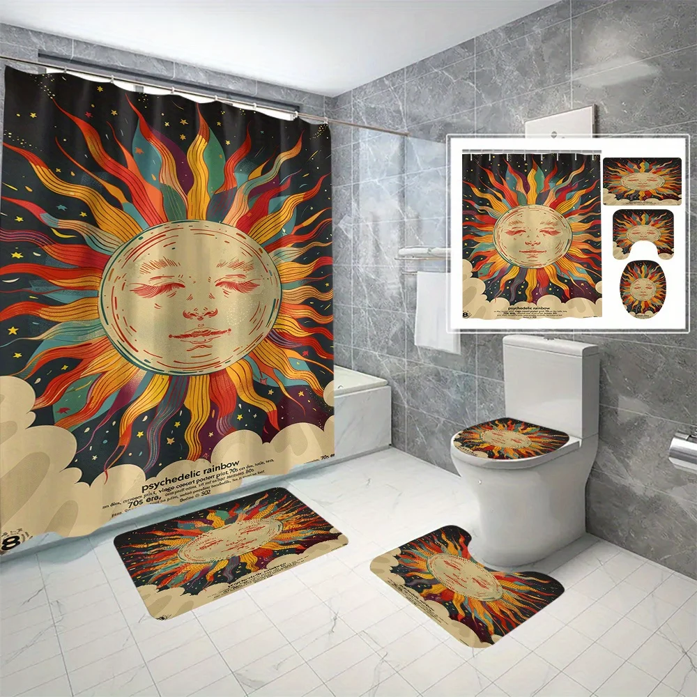 Psychedelic Sunshine Shower Curtain Set | Waterproof Polyester Fabric | Machine Washable | Artistic Sunburst Digital Print
Psychedelic Sunshine Shower Curtain Set | Waterproof Polyester Fabric | Machine Washable | Artistic Sunburst Digital Print