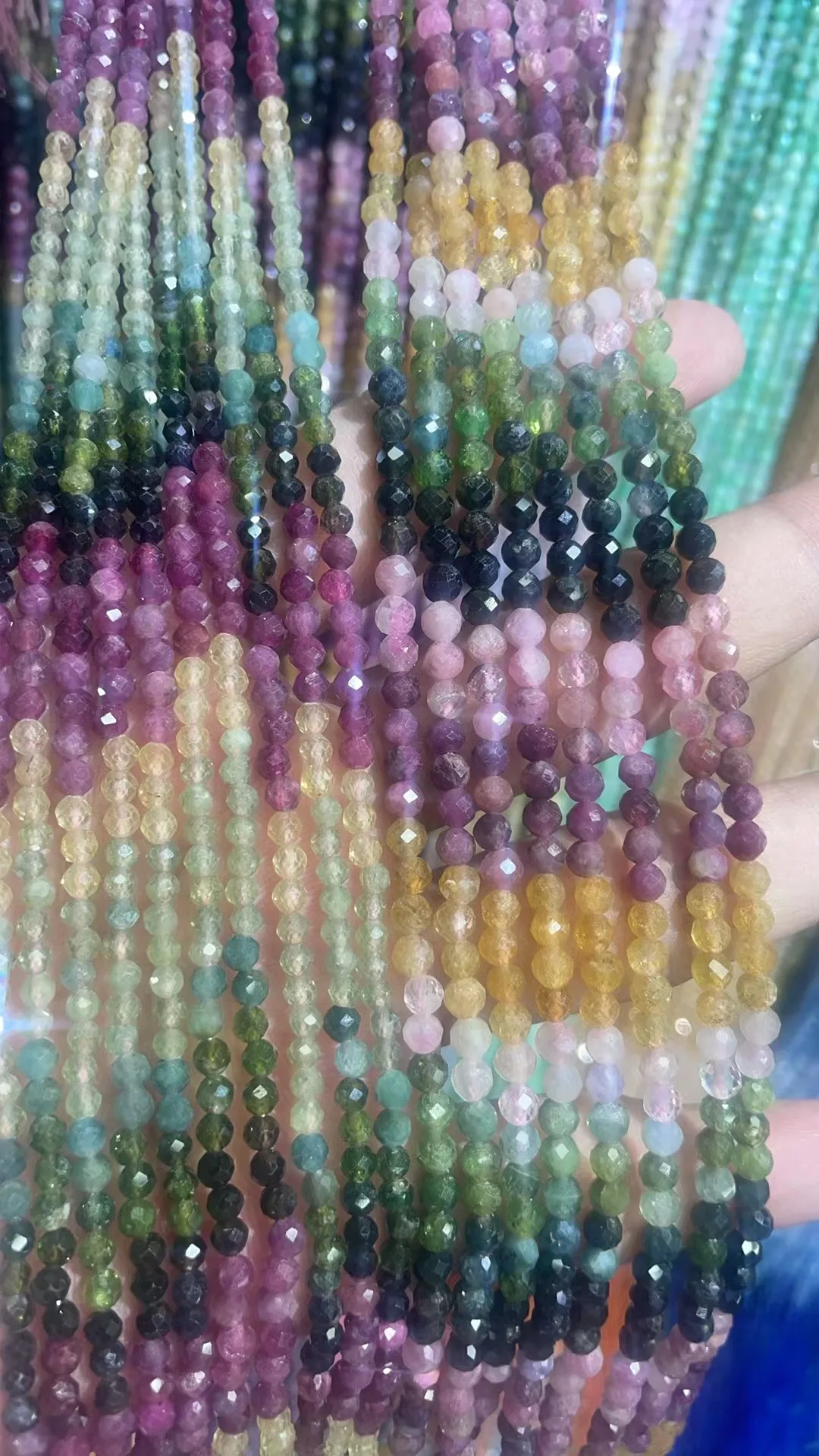 Wholesale Natural Colorful Tourmaline Gradient Color 3mm/4mm Round Cut Length:39cm
Wholesale Natural Colorful Tourmaline Gradient Color 3mm/4mm Round Cut Length:39cm