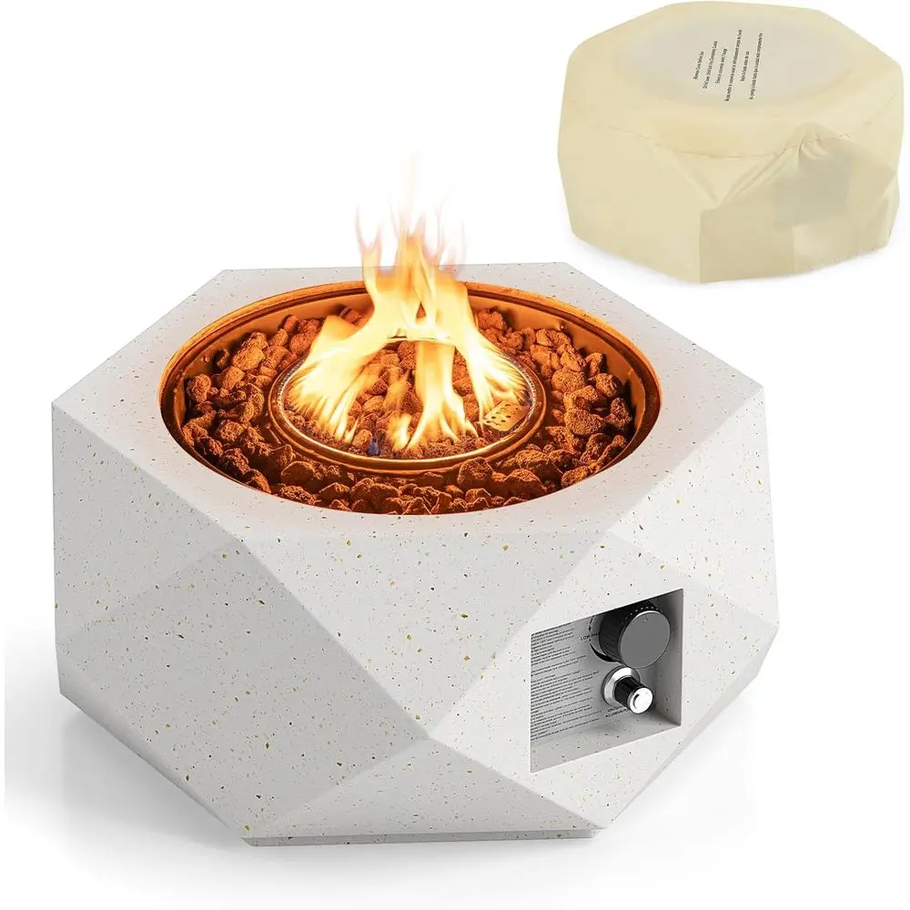 Propane ire Pit Table, 28” Hexagon Terrazzo Gas ire Pit with StainlSteel Burner & Lava Rocks, Protective Cover & Tank Seat Inclu
Propane ire Pit Table, 28” Hexagon Terrazzo Gas ire Pit with StainlSteel Burner & Lava Rocks, Protective Cover & Tank Seat Inclu