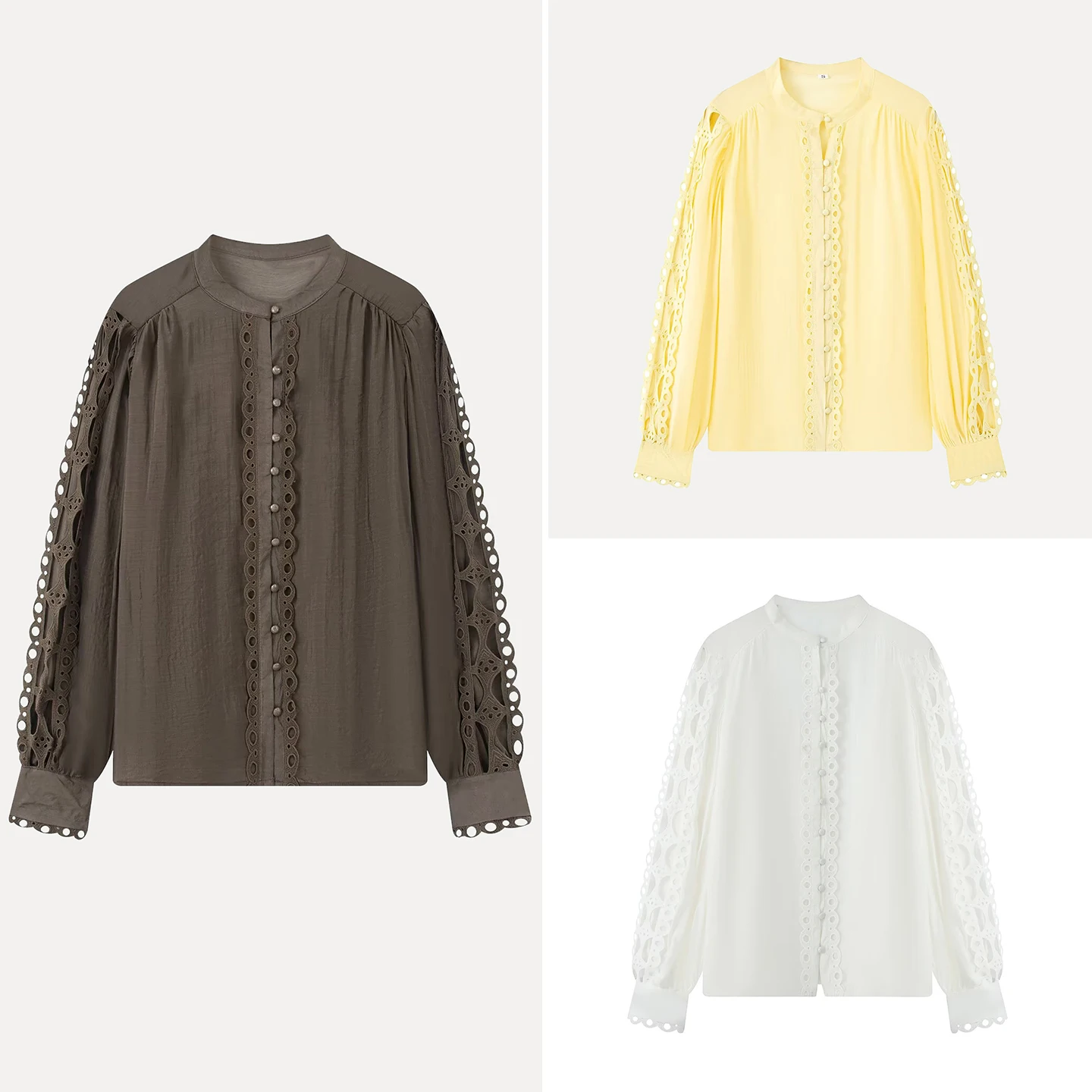 Faionable Lace Trimmed Top for Women Commute Versatile Autumn 2025 Casual Sle Long Sve irt Ele Aosphere
Faionable Lace Trimmed Top for Women Commute Versatile Autumn 2025 Casual Sle Long Sve irt Ele Aosphere