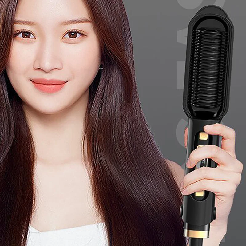 Portable household ceramic electric hair straightening comb with LCD display curling and straightening function, no damage
Portable household ceramic electric hair straightening comb with LCD display curling and straightening function, no damage