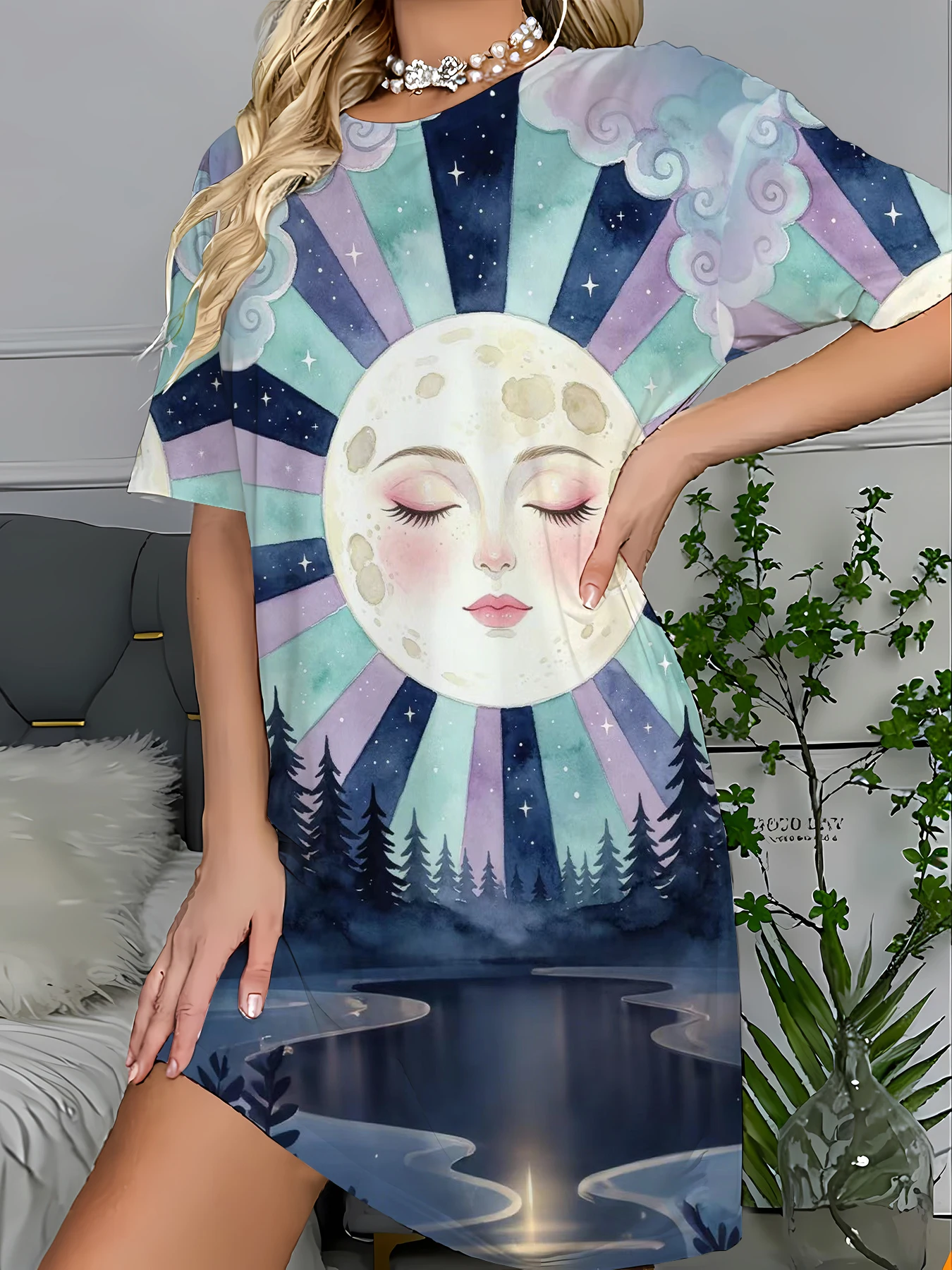 Plus Size All-Over Print Sleep T-Shirt Dress Women Stretchy Knit Nightgown
Plus Size All-Over Print Sleep T-Shirt Dress Women Stretchy Knit Nightgown