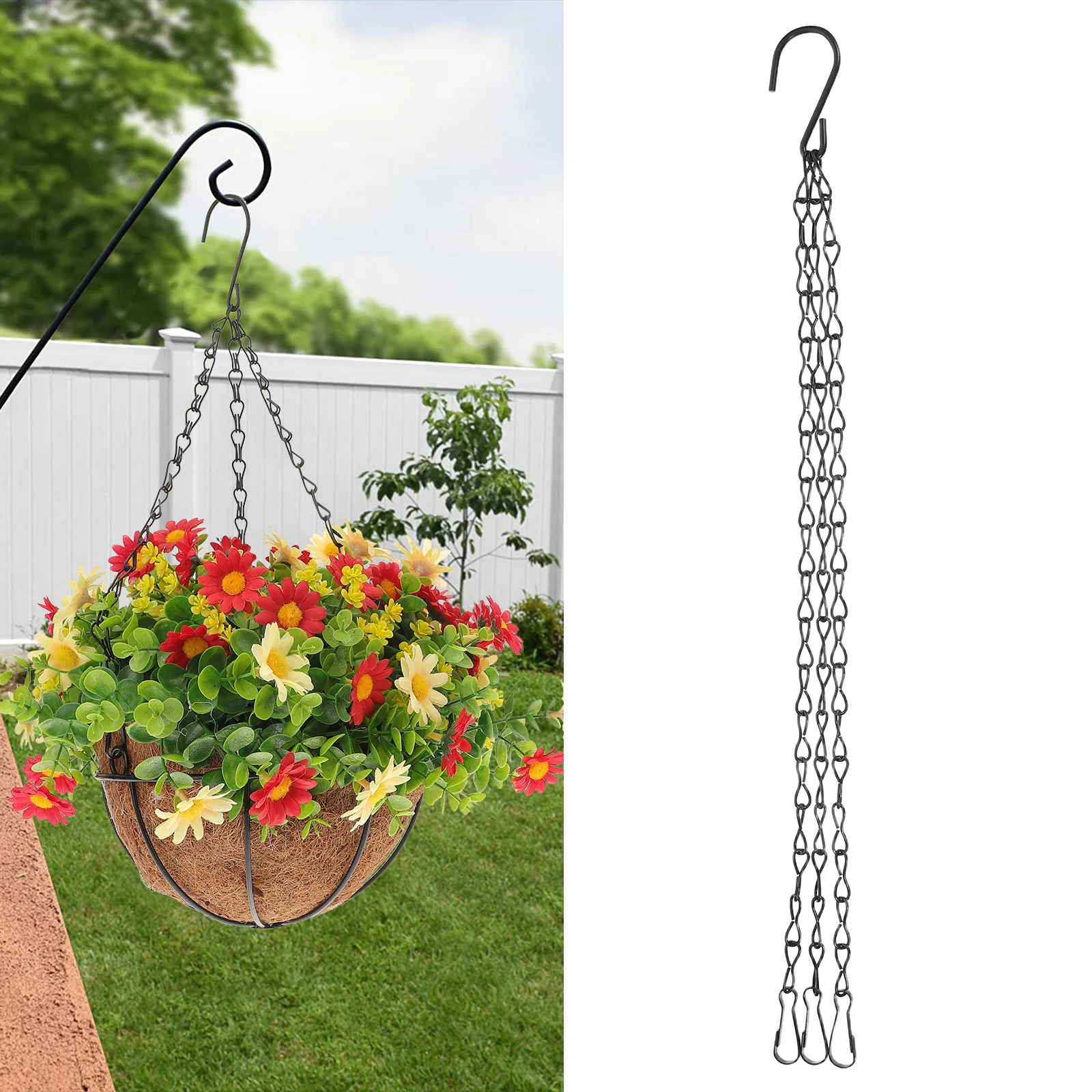 4Pcs Metal Hanging Chains for Flower Pots Planters Baskets Bird Feeders Outdoor Garden Use Durable Elegant Design
4Pcs Metal Hanging Chains for Flower Pots Planters Baskets Bird Feeders Outdoor Garden Use Durable Elegant Design