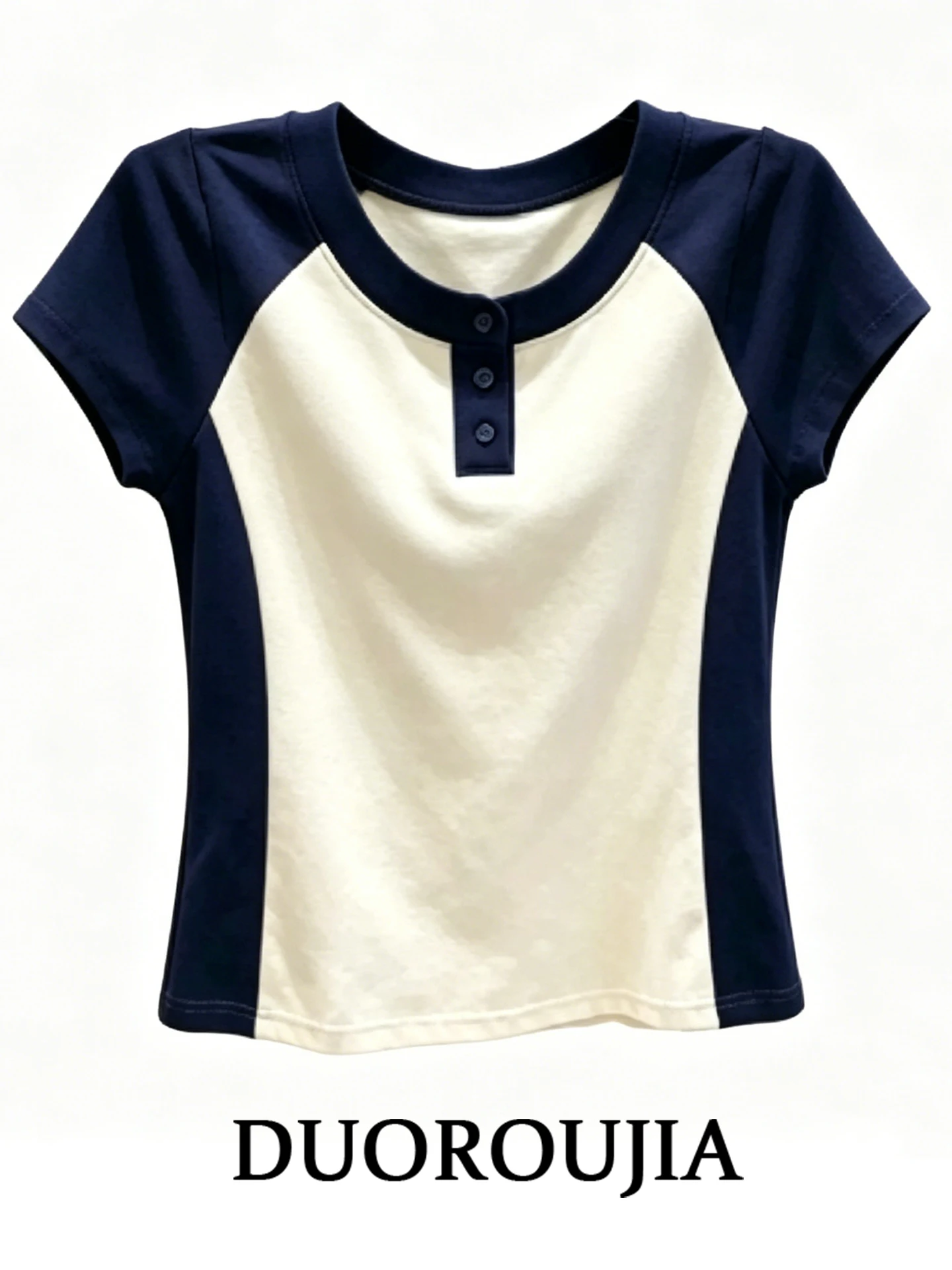 DUOR plus Size Korean Style Short Sleeve T-Shirt Women Summer Slim Fit Top Color Block Henry Collar Versatile Fashionable
DUOR plus Size Korean Style Short Sleeve T-Shirt Women Summer Slim Fit Top Color Block Henry Collar Versatile Fashionable
