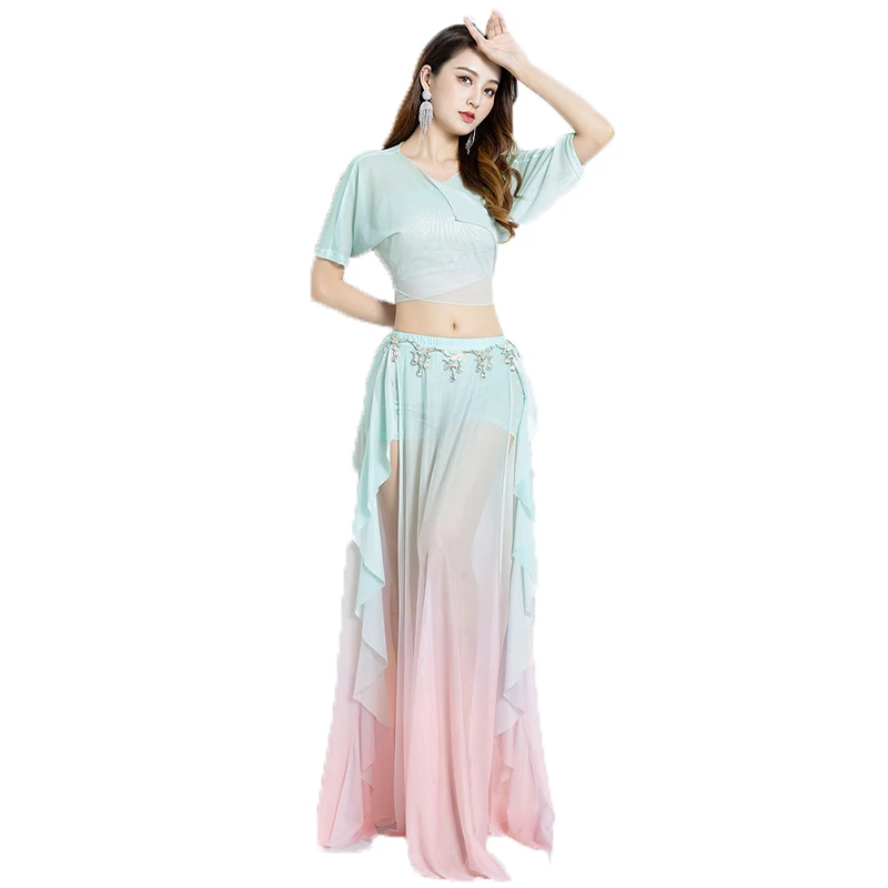 Belly Dance Practice Dress Set Women Gradient Mesh Oriental Dance wear Performance Stage Set Adult Girls No Belt Suit Clothings
Belly Dance Practice Dress Set Women Gradient Mesh Oriental Dance wear Performance Stage Set Adult Girls No Belt Suit Clothings