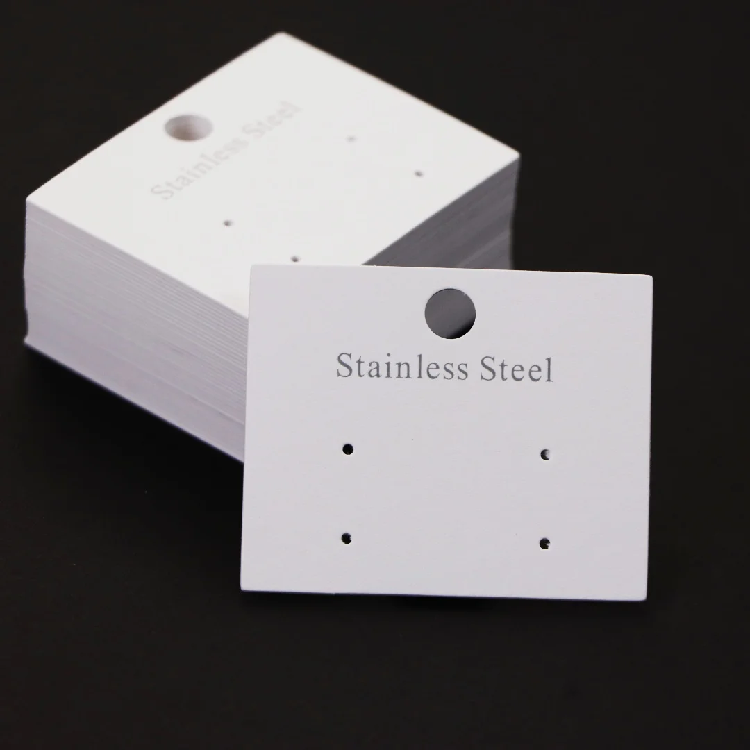 50PCS 4 Holes White Paper Stainless Steel Jewelry Hanging Cardboard Earrings Packing Card DIY Packaging Supplies Small Business
50PCS 4 Holes White Paper Stainless Steel Jewelry Hanging Cardboard Earrings Packing Card DIY Packaging Supplies Small Business