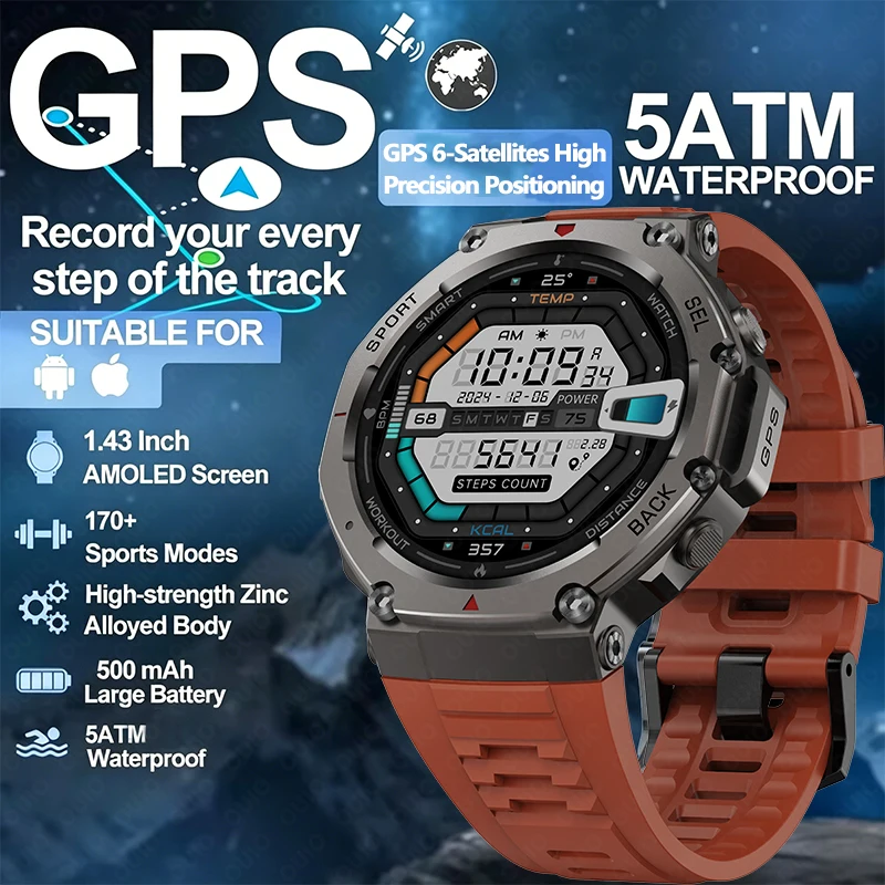 New Fashionable GPS Waterproof Smart Watch 1.43 Inch HD AMOLED Built-in 6-Band Satellite Outdoor Sports Fitness Men Smart Watch
New Fashionable GPS Waterproof Smart Watch 1.43 Inch HD AMOLED Built-in 6-Band Satellite Outdoor Sports Fitness Men Smart Watch