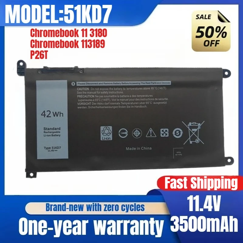 Для Dell 51KD7 Chromebook 11 3180/3189 Y07HK P26T сменный аккумулятор для ноутбука, оригинальная низкая цена
Для Dell 51KD7 Chromebook 11 3180/3189 Y07HK P26T сменный аккумулятор для ноутбука, оригинальная низкая цена