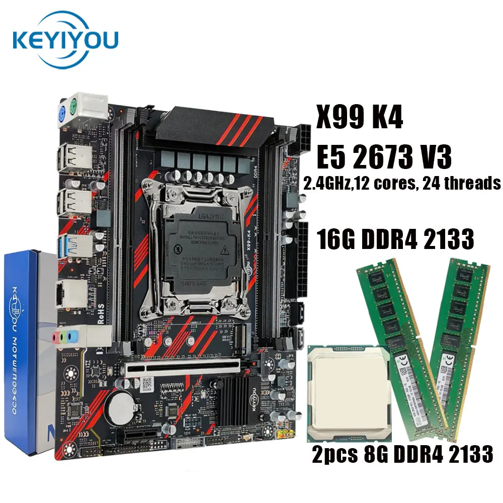 New Arrival KEYIYOU X99-K4 C612 LGA2011 Motherboard | With 2673 V3 16G RAM Combo | Support USB3.0/M.2/SATA3 | For Rendering
New Arrival KEYIYOU X99-K4 C612 LGA2011 Motherboard | With 2673 V3 16G RAM Combo | Support USB3.0/M.2/SATA3 | For Rendering