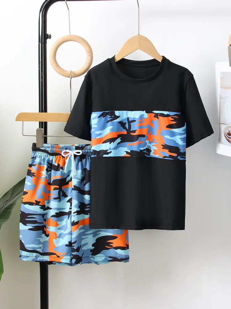 Boy Kids Swimsuit 2025 New Black Short Sleeve Children Swimwear Summer Beach Shorts Two Piece Beach Wear Bathing Suit Swimming
Boy Kids Swimsuit 2025 New Black Short Sleeve Children Swimwear Summer Beach Shorts Two Piece Beach Wear Bathing Suit Swimming