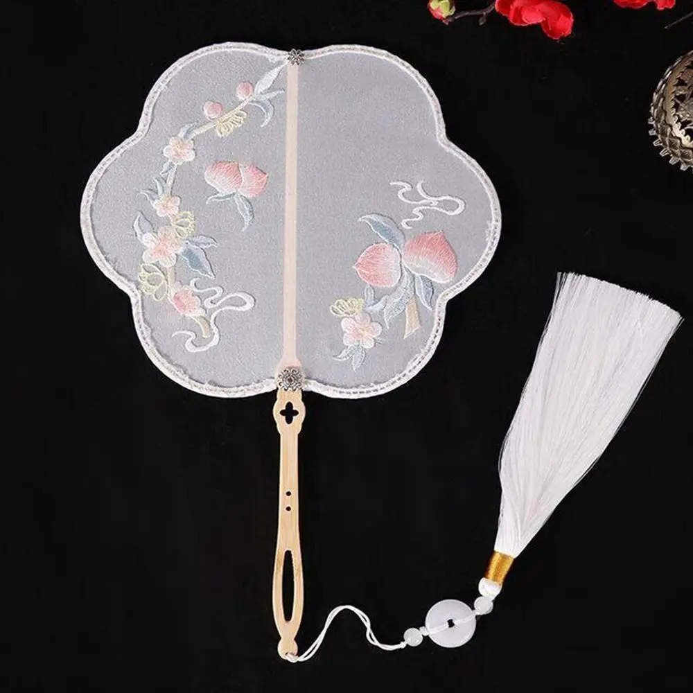 Clothing Acceessories Home decoration With Tassel Long Handle Chinese Retro Style Embroidery Handheld Fan Pearl Edging 
Clothing Acceessories Home decoration With Tassel Long Handle Chinese Retro Style Embroidery Handheld Fan Pearl Edging