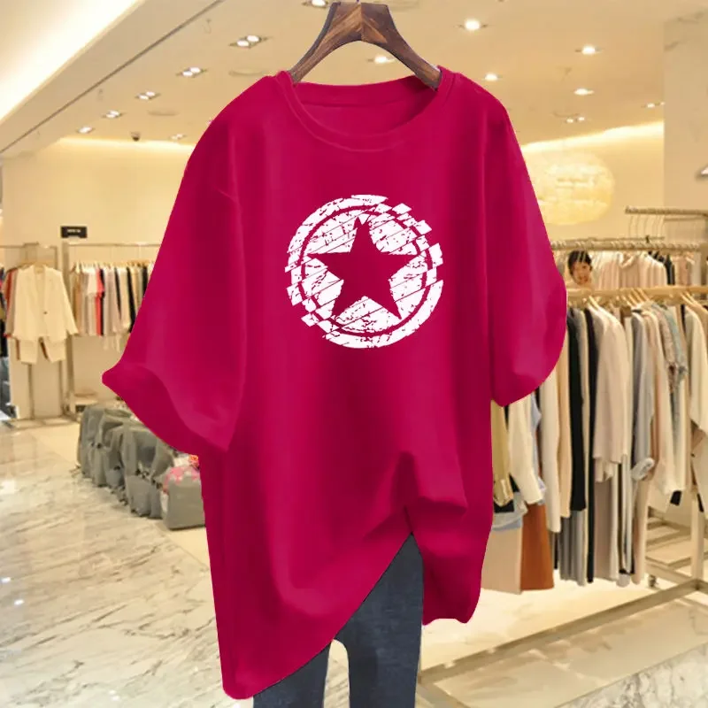 Women Chic Printed T-shirt Summer Loose Casual Basics Pullover O-neck 100 Cotton Short Sleeve Top Tees
Women Chic Printed T-shirt Summer Loose Casual Basics Pullover O-neck 100 Cotton Short Sleeve Top Tees