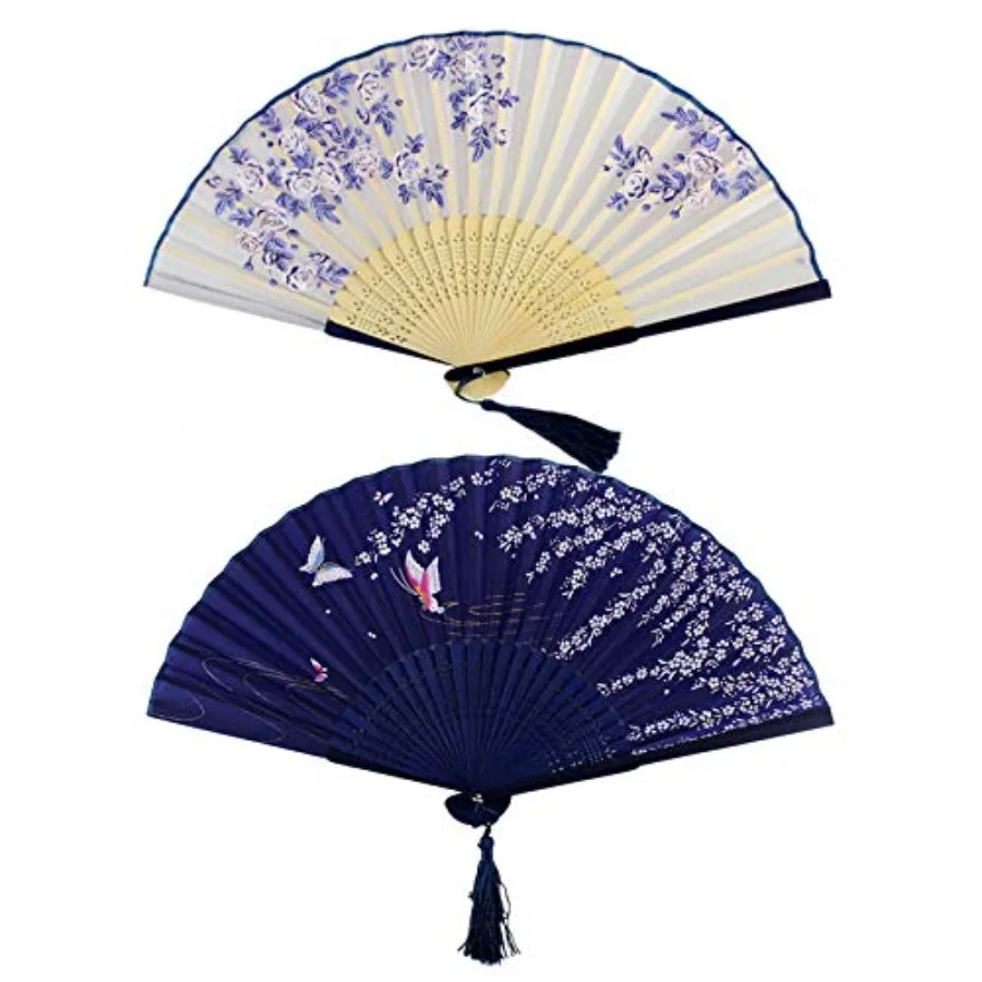 Bantoye 2 Pieces Handheld Fans, Silk Folding Fans with Bamboo Frames for Dancing Cosplay Wedding Party Props Decoration, White
Bantoye 2 Pieces Handheld Fans, Silk Folding Fans with Bamboo Frames for Dancing Cosplay Wedding Party Props Decoration, White