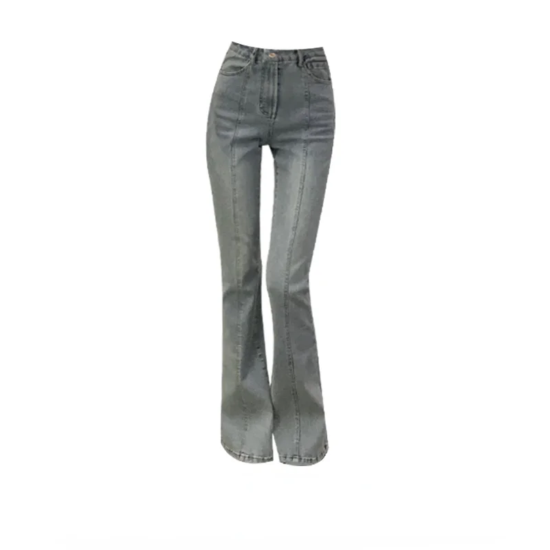 Vintage Gray Women Jeans Summer Sexy High Waist Flare Ankle Length Solid Club Style Female Clothing Top Quality
Vintage Gray Women Jeans Summer Sexy High Waist Flare Ankle Length Solid Club Style Female Clothing Top Quality