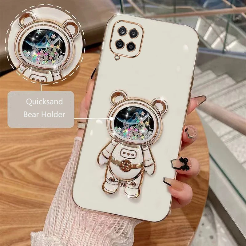 For Samsung Galaxy A22 4G Phone Case Quicksand Cartoon Bear Fold Stand Solid Color Soft Silicone Luxury Plating Cover
For Samsung Galaxy A22 4G Phone Case Quicksand Cartoon Bear Fold Stand Solid Color Soft Silicone Luxury Plating Cover
