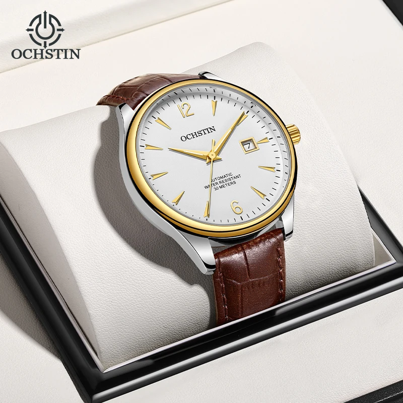 OCHSTIN Automatic Men Watch Vintage Mechanical Auto Date 40mm Case Old Fashion Male Leather Wristwatch for Casual & Formal Wear
OCHSTIN Automatic Men Watch Vintage Mechanical Auto Date 40mm Case Old Fashion Male Leather Wristwatch for Casual & Formal Wear