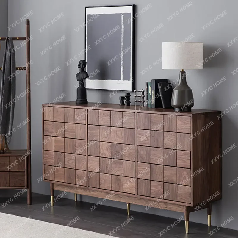 Hblack walnut all solid wood chest of drawers bedroom locker modern simple light luxury living room storage cabinet
Hblack walnut all solid wood chest of drawers bedroom locker modern simple light luxury living room storage cabinet