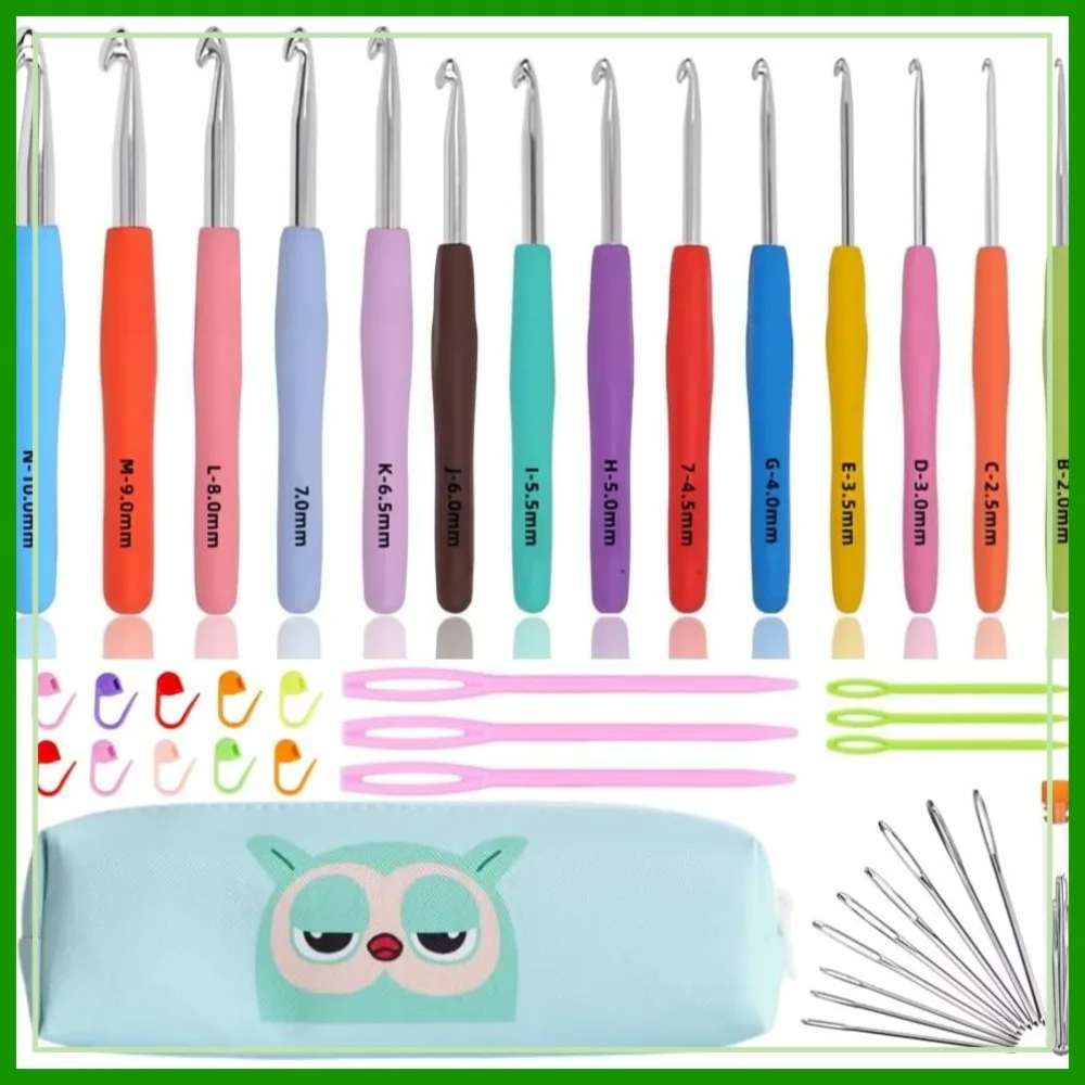 14 Sizes Crochet Hook Set, Ergonomic Soft Grip for Arthritic Hands, with Case (Size B-N)
14 Sizes Crochet Hook Set, Ergonomic Soft Grip for Arthritic Hands, with Case (Size B-N)
