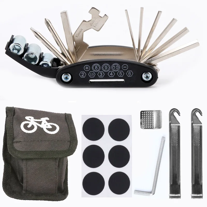 Bicycle Repair Tools Kit, Bike Accessories, Multi Tool Set with Pump Tire Patch, Portable Mountain Road BikeTire Auto Tool Set
Bicycle Repair Tools Kit, Bike Accessories, Multi Tool Set with Pump Tire Patch, Portable Mountain Road BikeTire Auto Tool Set