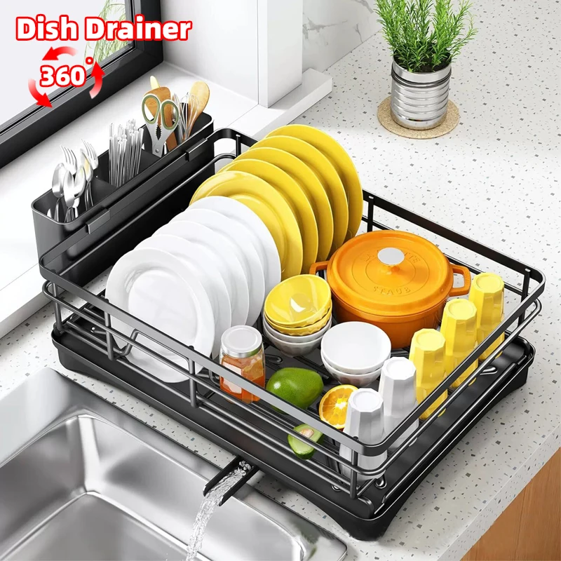 New 360° rotating Dish Drying Rack & Drainboard Organizer for Kitchen Plates with drain tableware storage rack for Bowl Storage
New 360° rotating Dish Drying Rack & Drainboard Organizer for Kitchen Plates with drain tableware storage rack for Bowl Storage