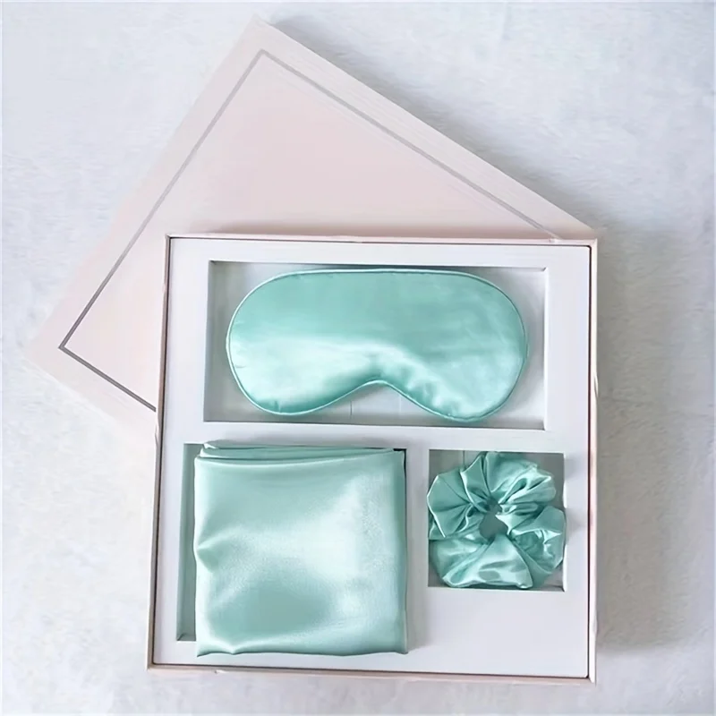 3-Piece Luxury Silk Sleep Set Comfortable Eye Mask, Pillowcase & Scrunchie - Fragrance-Free, Battery-Free Gift Box For Restful
3-Piece Luxury Silk Sleep Set Comfortable Eye Mask, Pillowcase & Scrunchie - Fragrance-Free, Battery-Free Gift Box For Restful