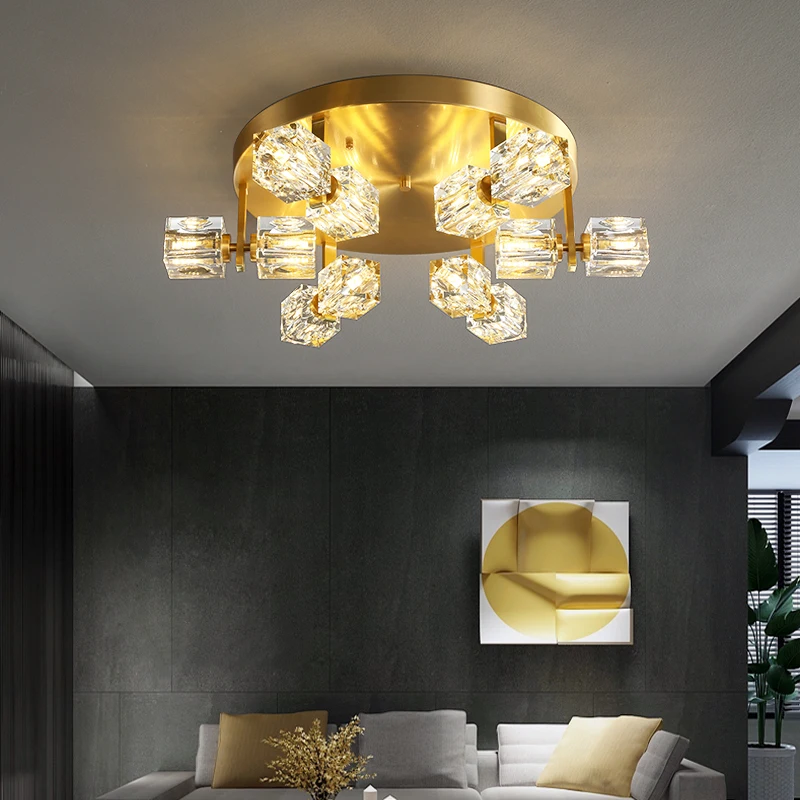 Modern Copper Crystal Ceiling Light Indoor Decor Golden Chandelier Ice Design Ceiling Lamp For Parlor Dining Bedroom Kitchen Bar
Modern Copper Crystal Ceiling Light Indoor Decor Golden Chandelier Ice Design Ceiling Lamp For Parlor Dining Bedroom Kitchen Bar
