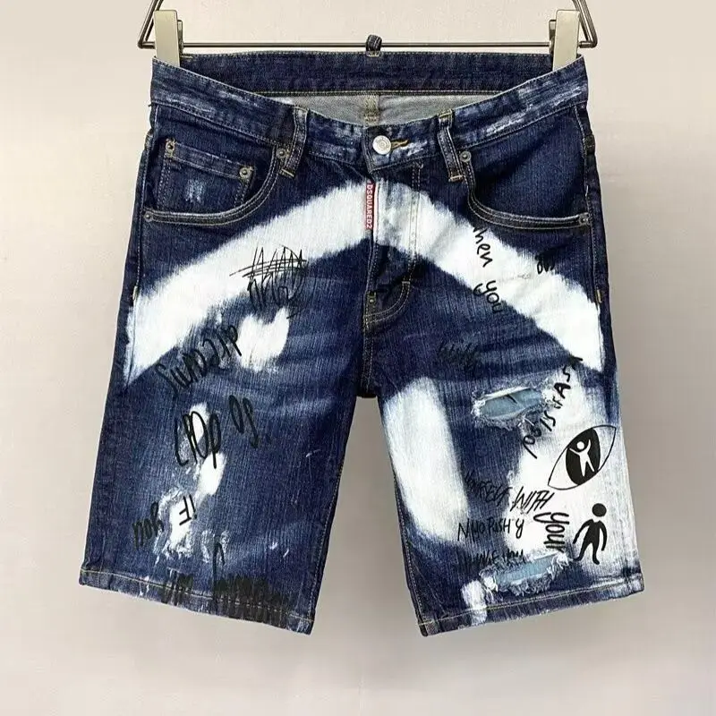 Summer Ripped Shorts Jeans Men Denim Shorts Pants Straight Stretch Casual Cool Thin Knee Length Fashion Printed Daily Trousers
Summer Ripped Shorts Jeans Men Denim Shorts Pants Straight Stretch Casual Cool Thin Knee Length Fashion Printed Daily Trousers