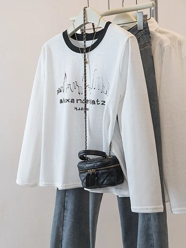 Модная женская свободная футболка с длинным рукавом, весна 2026, большие размеры, повседневный топ с цветными блоками
Модная женская свободная футболка с длинным рукавом, весна 2026, большие размеры, повседневный топ с цветными блоками