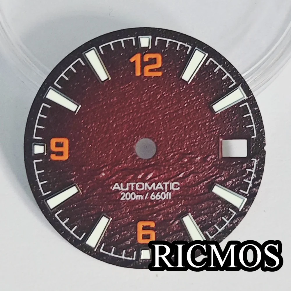 NH35 Watch Dial Red Ttexture Green Luminous suitable for NH35 movement watch accessories replacement tool
NH35 Watch Dial Red Ttexture Green Luminous suitable for NH35 movement watch accessories replacement tool