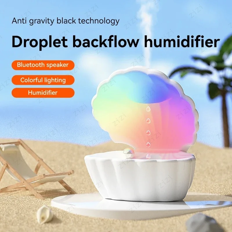 Shell Shaped Anti Gravity Water Droplet Backflow Humidifier Atmosphere Sleep Night Light Bluetooth Speaker Creative Humidifier
Shell Shaped Anti Gravity Water Droplet Backflow Humidifier Atmosphere Sleep Night Light Bluetooth Speaker Creative Humidifier
