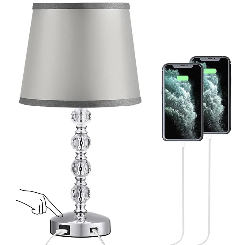 Crystal Lamp with USB Type-C Port Rechargeable Touch Dimmable Table Lamp Writing Lamp Grey Lampshade Office Accessories for Desk
Crystal Lamp with USB Type-C Port Rechargeable Touch Dimmable Table Lamp Writing Lamp Grey Lampshade Office Accessories for Desk