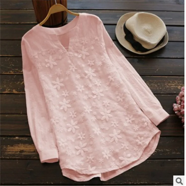 Embroidered Lace Long irt for Women Casual Sle V-Ne Svel Regular Fit Polyester Fabric Pure Color Autumn Faion
Embroidered Lace Long irt for Women Casual Sle V-Ne Svel Regular Fit Polyester Fabric Pure Color Autumn Faion