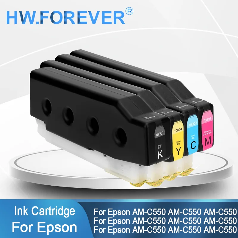 T08Q1 T08Q2 T08Q3 T08Q4 Совместимый картридж для принтера Epson WorkForce Enterprise AM-C550, полный пигментный чернильный бак 
T08Q1 T08Q2 T08Q3 T08Q4 Совместимый картридж для принтера Epson WorkForce Enterprise AM-C550, полный пигментный чернильный бак