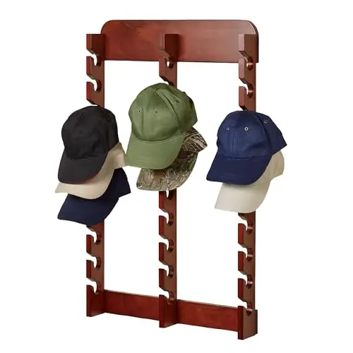 Cherry Wood Wall-Mounted Baseball Cap Rack With 30 Slots For Home Hat Storage In Living Room, Bedroom Or Entryway
Cherry Wood Wall-Mounted Baseball Cap Rack With 30 Slots For Home Hat Storage In Living Room, Bedroom Or Entryway