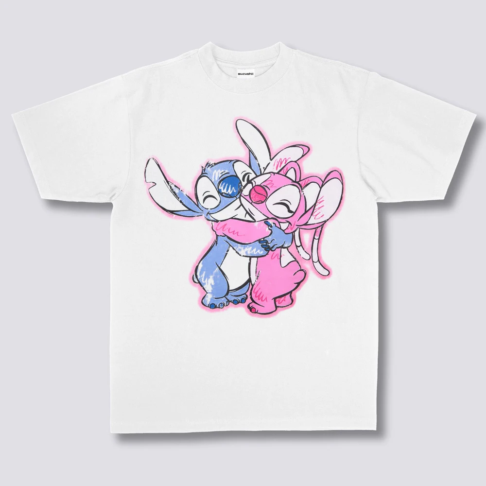Kawaii Lilo Stitch футболка с героями мультфильмов Диснея, женская уличная футболка Y2K в стиле Харадзюку, летняя модная уличная футболка для девочек
Kawaii Lilo Stitch футболка с героями мультфильмов Диснея, женская уличная футболка Y2K в стиле Харадзюку, летняя модная уличная футболка для девочек