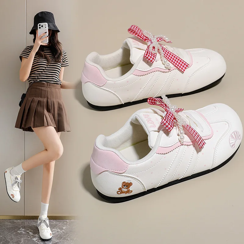 Women's Pink White Bow Trainers Round Toe Low Top Lace-Up 3-5CM Thick Sole Breathable Casual Spring Street Style Shoes
Women's Pink White Bow Trainers Round Toe Low Top Lace-Up 3-5CM Thick Sole Breathable Casual Spring Street Style Shoes