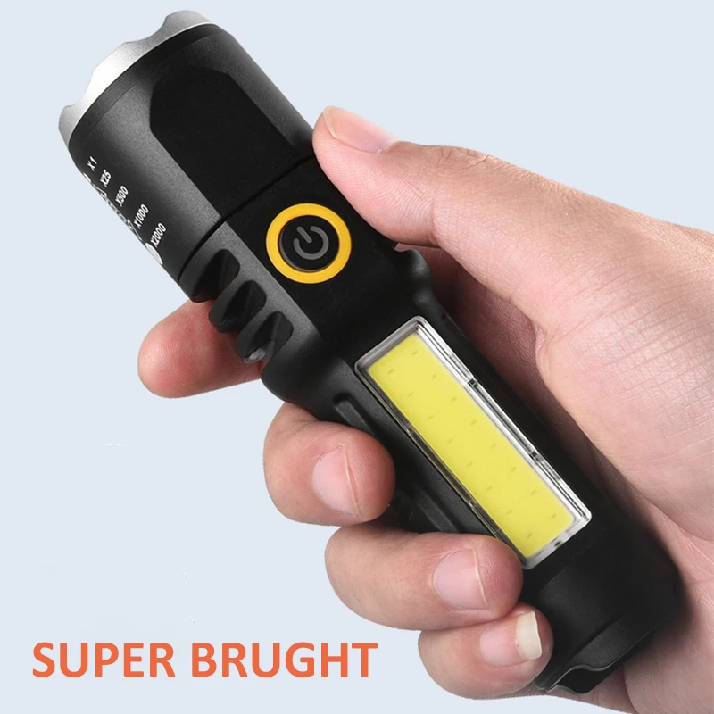 Powerful LED Flashlight Long Range Telescopic Zoom Type-C USB Rechargeable Flashlights Portable Emergency Torch
Powerful LED Flashlight Long Range Telescopic Zoom Type-C USB Rechargeable Flashlights Portable Emergency Torch